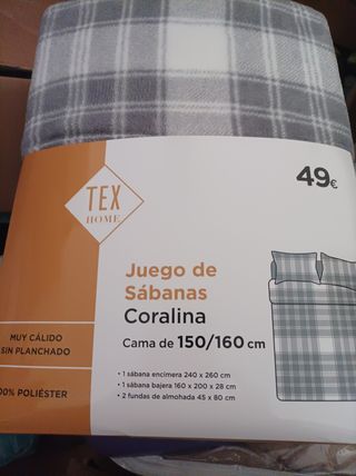 Juego de Sábanas de Franela Coralina de 150