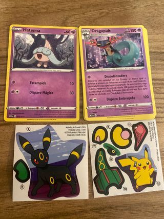 CARTAS POKEMON MCDONALD PEGATINAS UMBREON PIKACHU