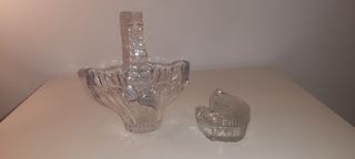 Cesta y joyero cisne cristal