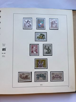 Álbum Sellos Austria 1968/1982 Nuevos 65 Hojas
