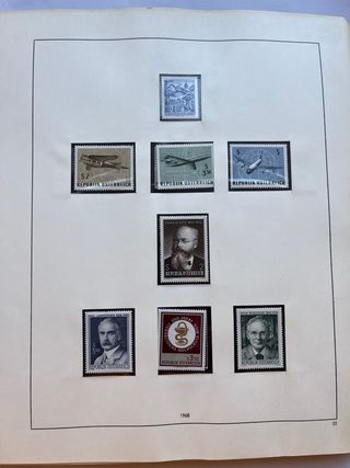 Álbum Sellos Austria 1968/1982 Nuevos 65 Hojas