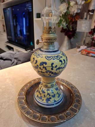 Lámpara candil  cerámica antiguo 42cm