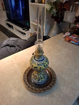 Lámpara candil  cerámica antiguo 42cm