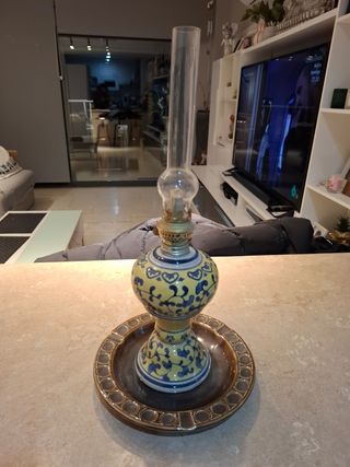 Lámpara candil  cerámica antiguo 42cm