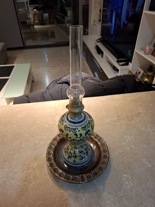 Lámpara candil  cerámica antiguo 42cm