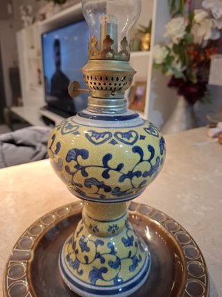 Lámpara candil  cerámica antiguo 42cm