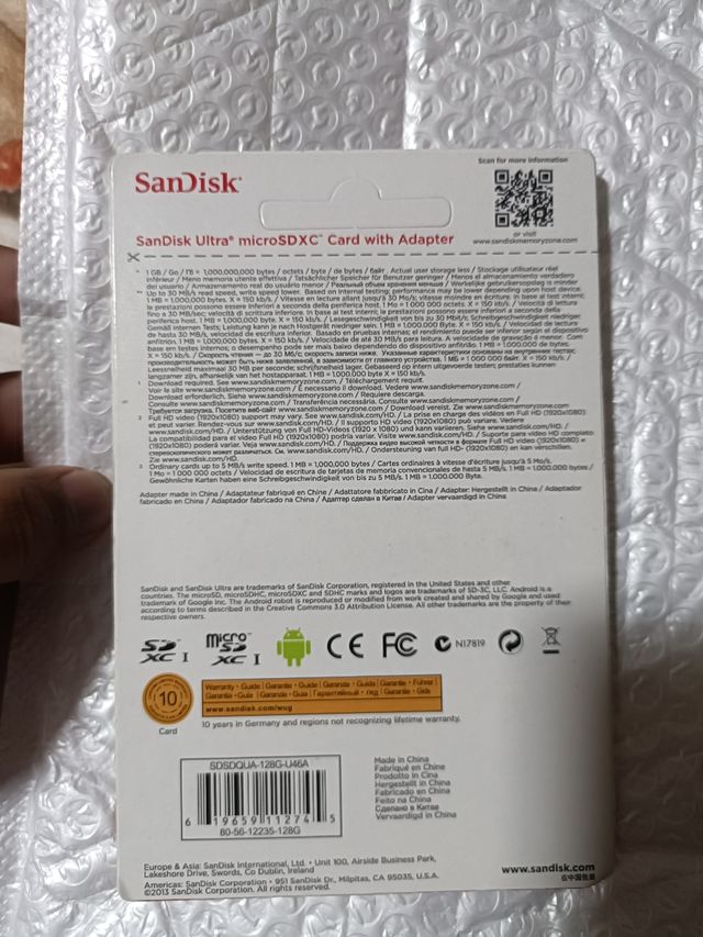 Memoria micro SD sandisk 128gb ultra