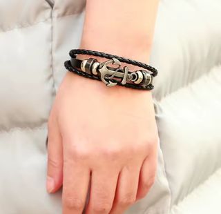PULSERA UNISEX MARINERA DE CUERO