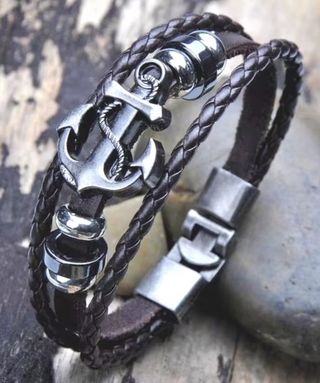 PULSERA UNISEX MARINERA DE CUERO