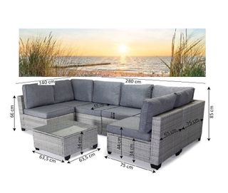 Sofa con doble rinconera para exterior