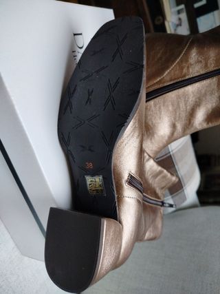 Botines piel metalizados 38
