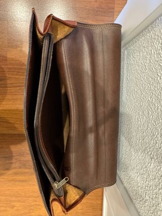 Cartera maletin portadocumentos de piel auténtica