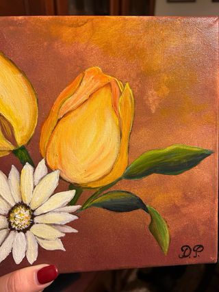 Quadro fiori acrilico artigianale