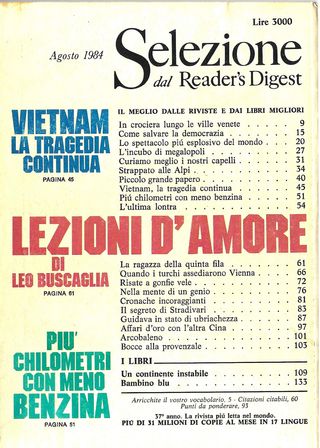 SELEZIONE DAL READER'S DIGEST - agosto 1984