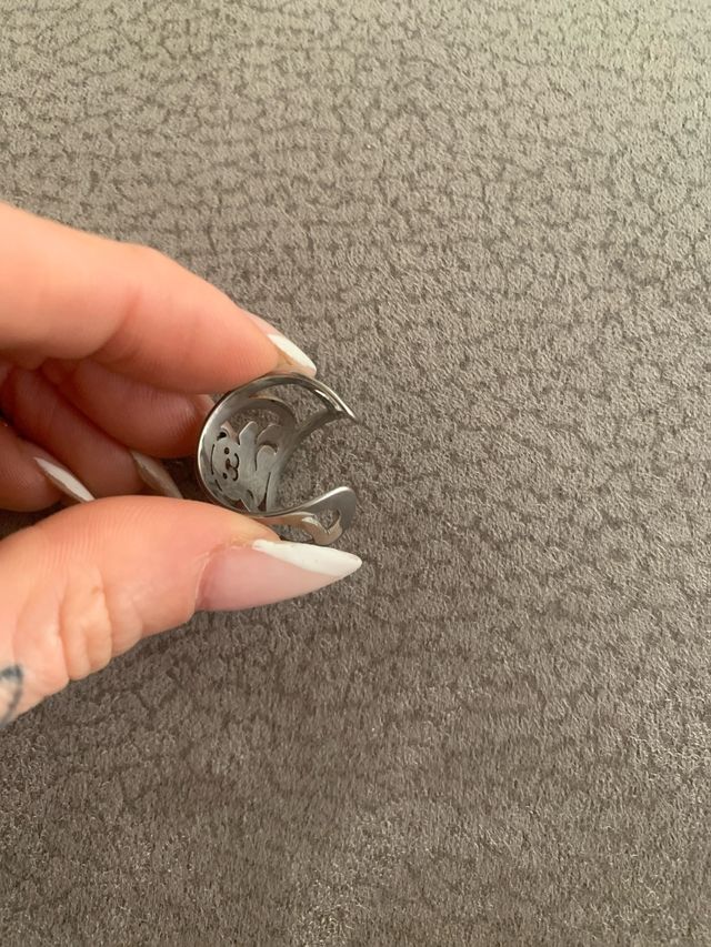 Anillo de plata adaptable com oso de oro