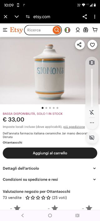 Vintage Deruta barattolo ceramica