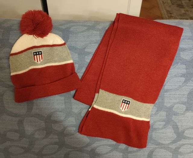 Sciarpa e berretto bambino rossa