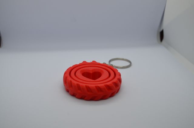 Heart Gyroscope Keyring