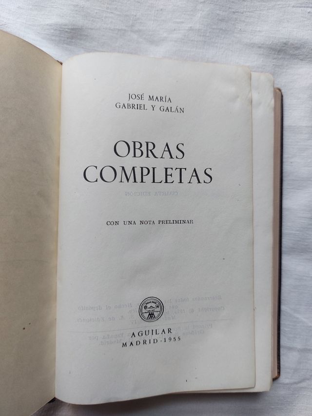 Gabriel y Galán. Aguilar 1955. Obras completas