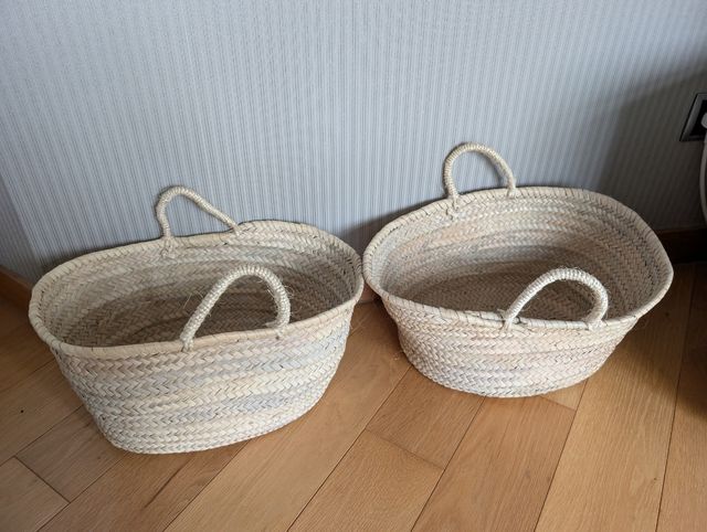 Cestas mimbre decoración