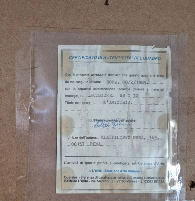 Quadro incisione vintage