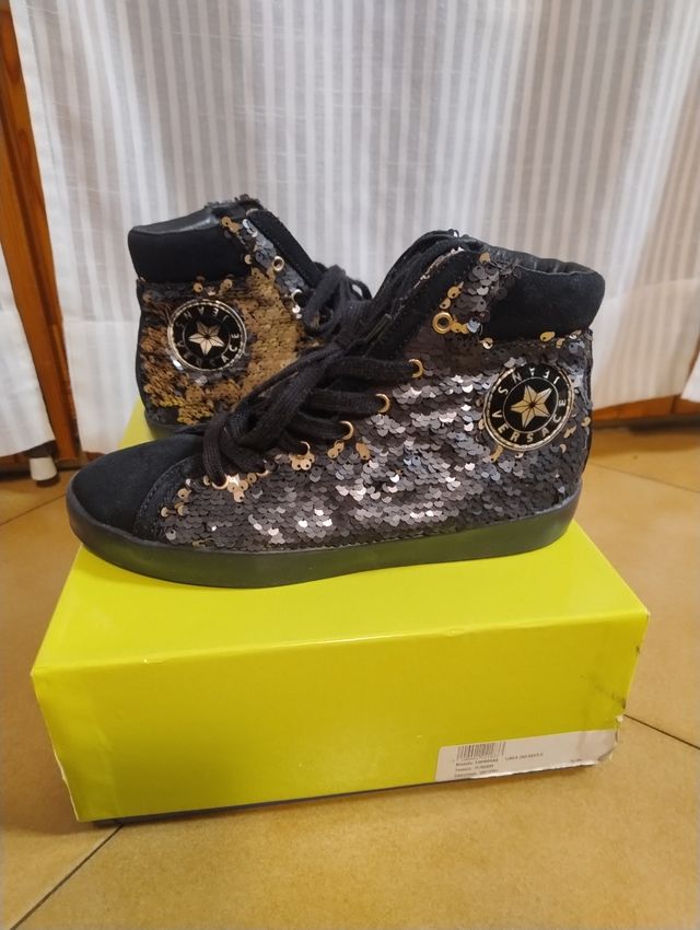 Sneakers alte paillettes 39 Jeans Versace Couture