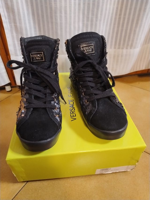 Sneakers alte paillettes 39 Jeans Versace Couture