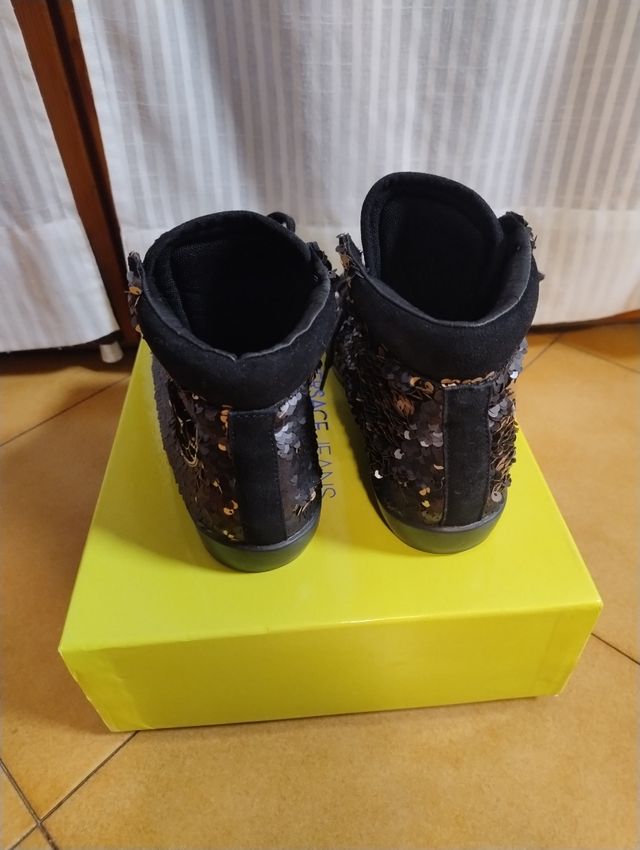 Sneakers alte paillettes 39 Jeans Versace Couture