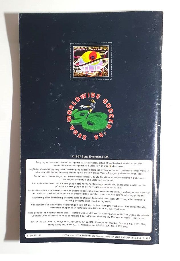 Manual World Wide Soccer 98 Sega Saturn
