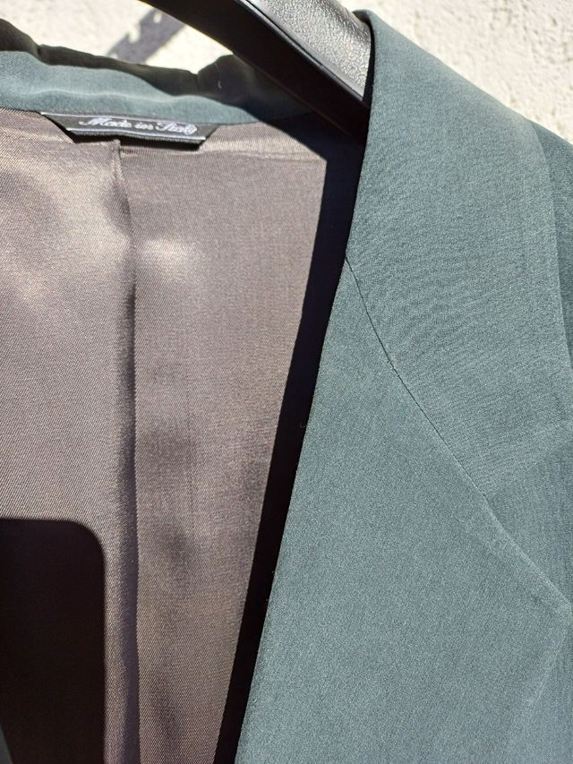 Giacca seta verde vintage