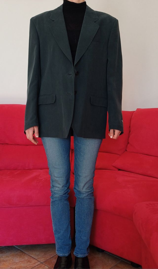 Giacca seta verde vintage
