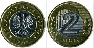 MONETA 2 SLOTE POLONIA 2016 BELLISSIMA