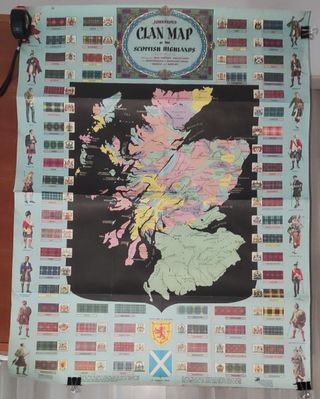 Cartel Póster Clan Tartan Map