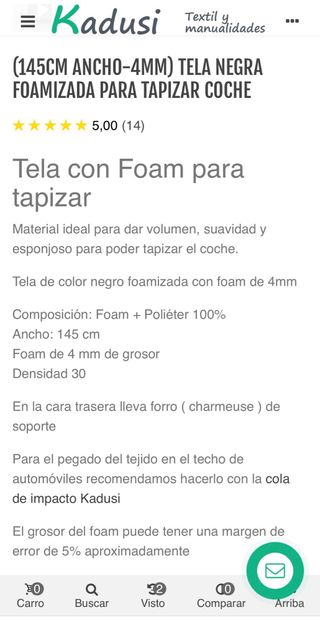 Oferta!! Kit Para Tapizar Coche Marca Kadusi