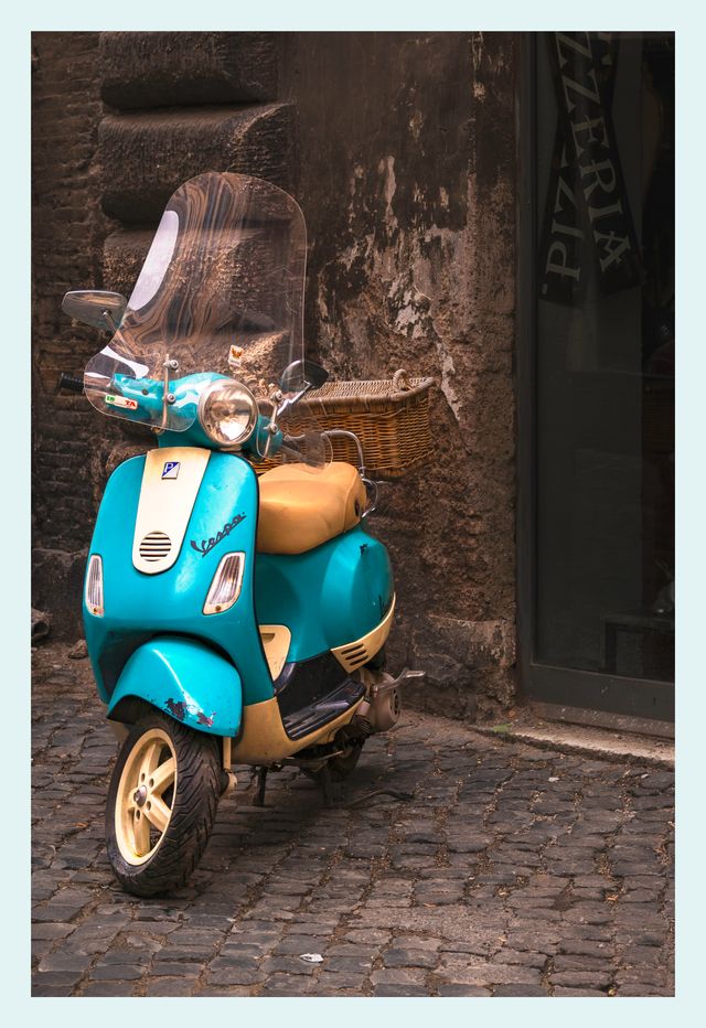 Poster fotografico con Vespa stile vintage