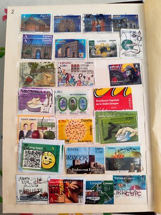 Sellos en euros de España.