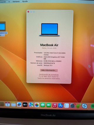 Macbook Air 2018 de 13 pulgadas