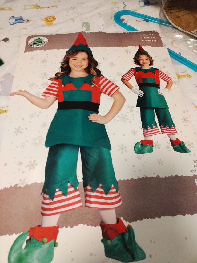 Disfraz elfo travieso navidad 5,6 años