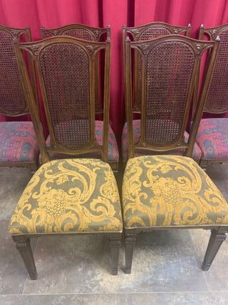 SILLAS; CONJUNTO DE 6 SILLAS AÑOS 50