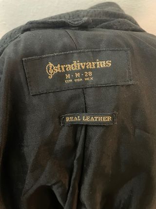 Chaqueta piel negra