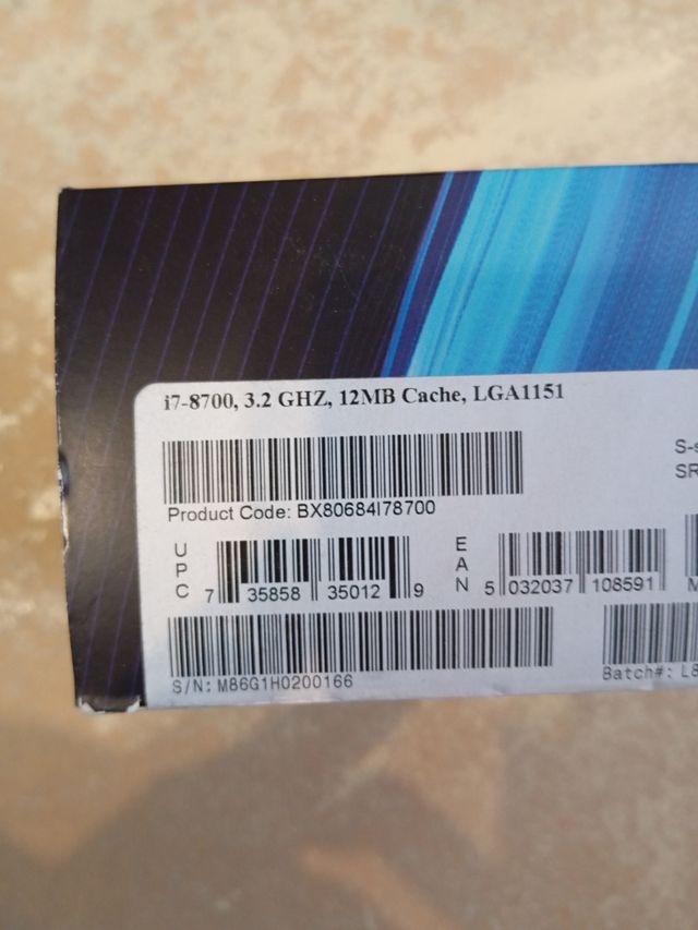 Procesador Intel Core i7 8700