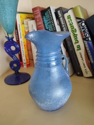 Jarrones cristal azul