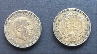 Moneda de 2.5 pesetas de 1953