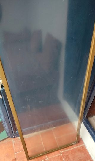 CRISTAL CON MARCO DE HIERRO DE PUERTA