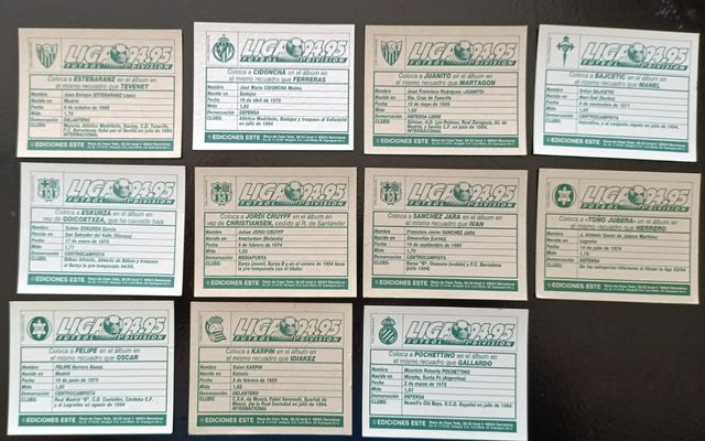 Cromos liga 94-95 Este