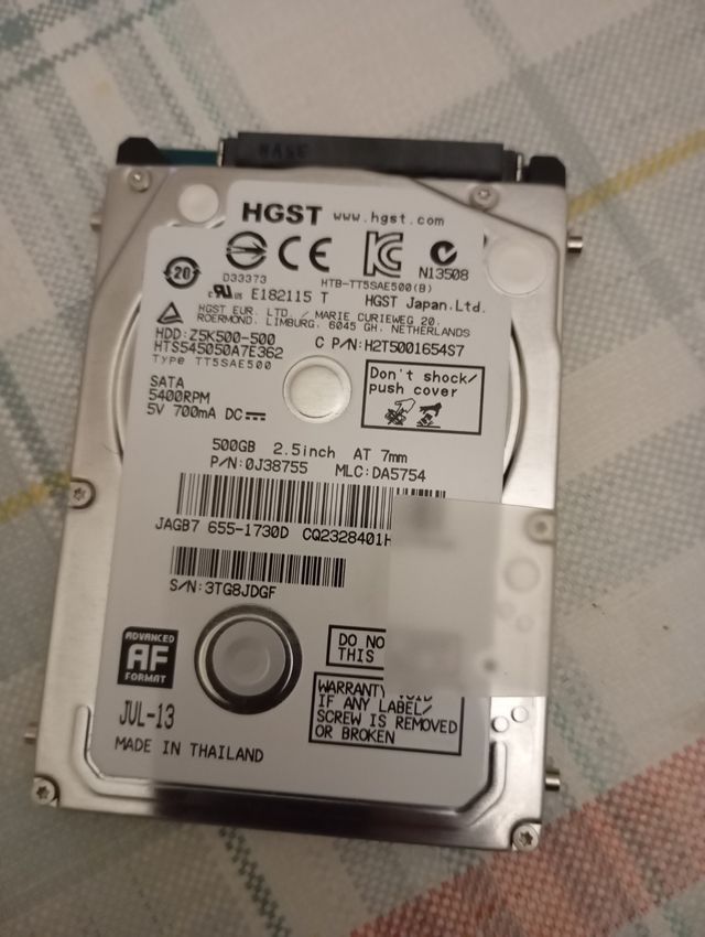 Disco duro MacBook pro 2012.