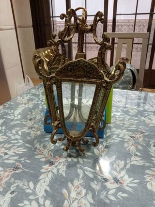 Farol bronce y cristal