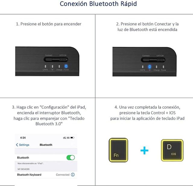 Teclado Bluetooth v3.0  para PC/Smartphone/Tablet