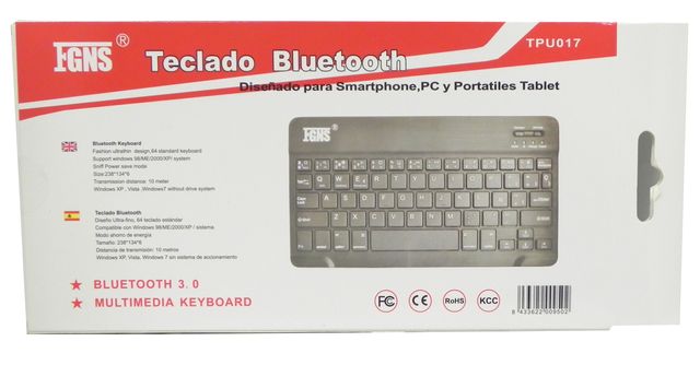 Teclado Bluetooth v3.0  para PC/Smartphone/Tablet
