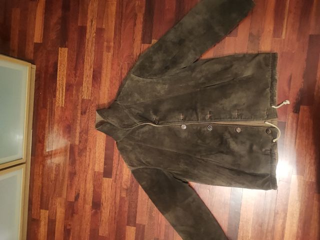 Giaccone in pelle scamosciata